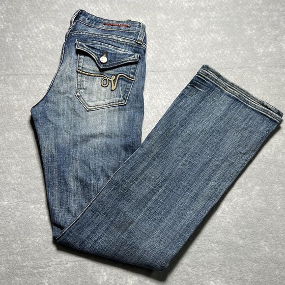 Vigoss Jeans Womens Size 1 Blue Slim Boot Cut Blue Jeans Denim Pockets - Picture 1 of 11